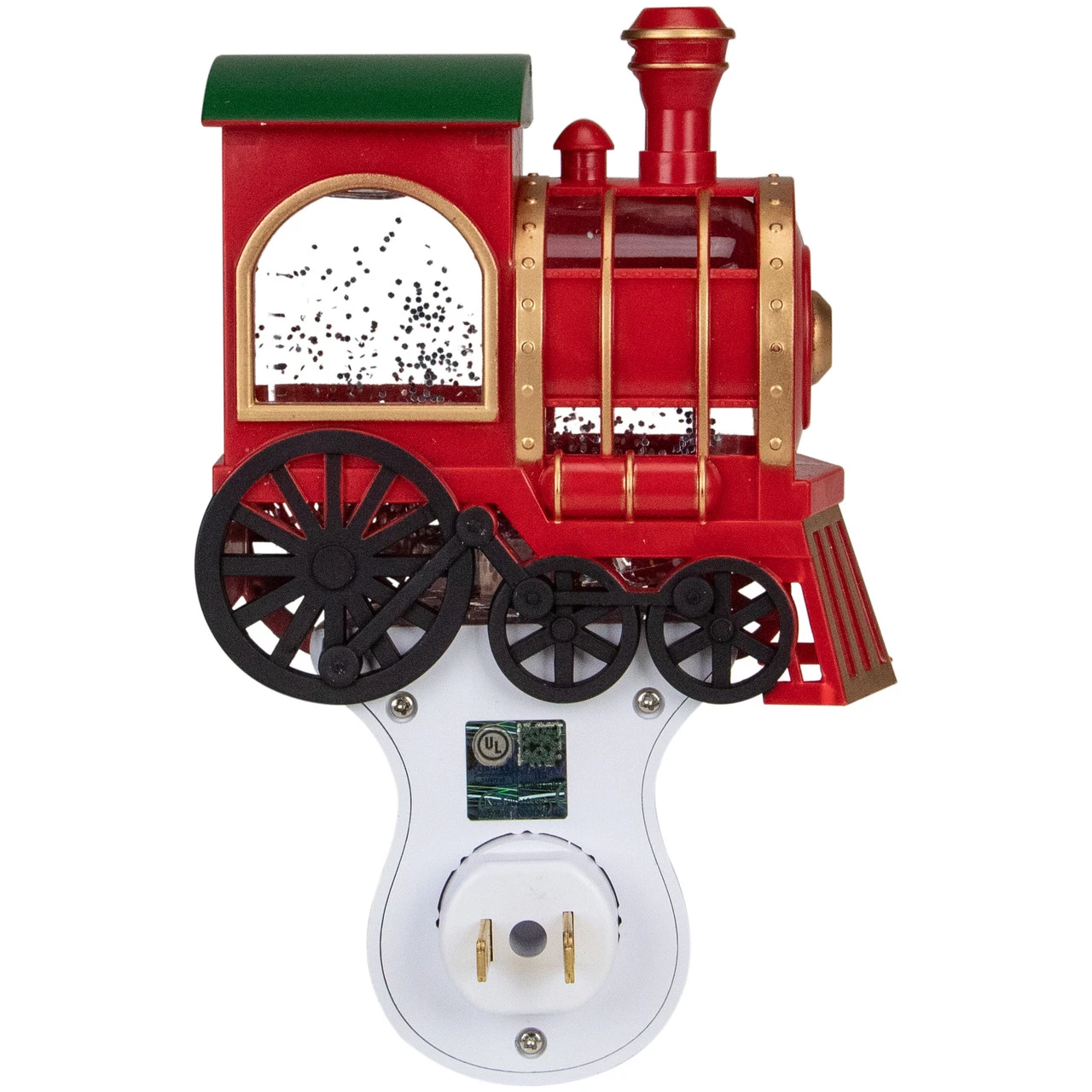 6.5" Red, Green And Gold Glitter Bubble Lamp Christmas Train Night Light 6 6.5" Red, Green And Gold Glitter Bubble Lamp Christmas Train Night Light - Image 4