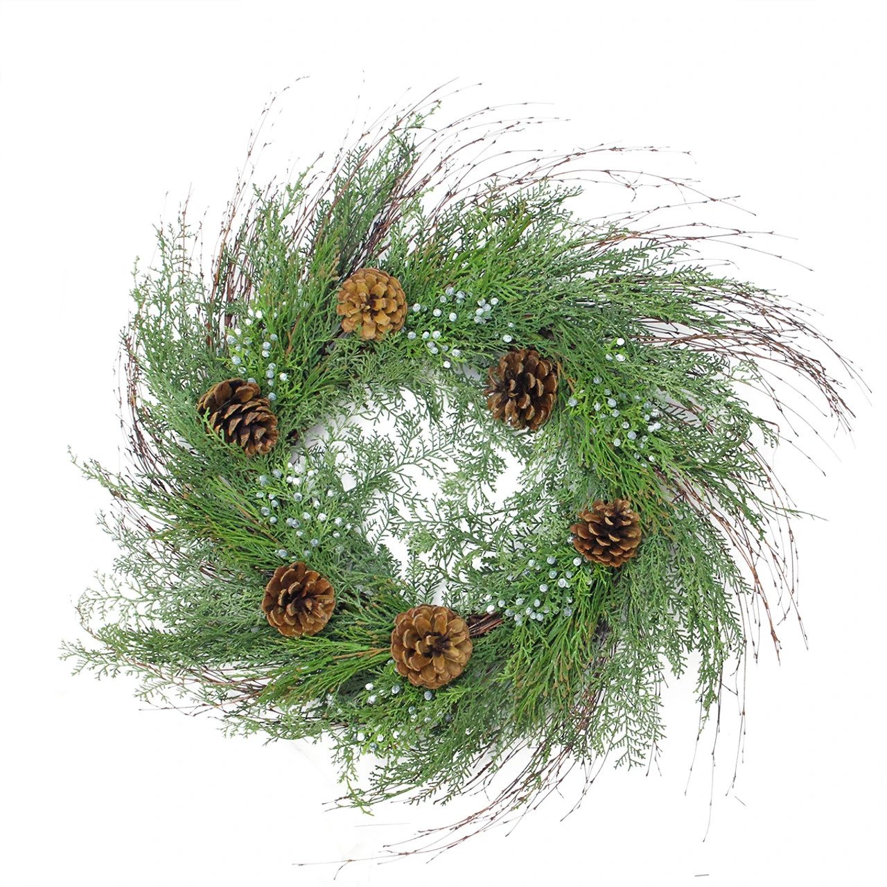 30" Mixed Cedar Pine Cone And Juniper Berry Artificial Christmas Wreath - Unlit 3 30" Mixed Cedar Pine Cone And Juniper Berry Artificial Christmas Wreath - Unlit