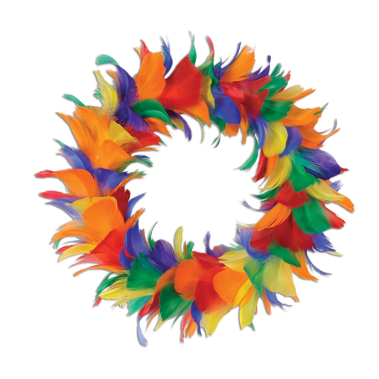 Pack Of 6 Rainbow Colored Decorative Feather Wreath 12" 3 Pack Of 6 Rainbow Colored Decorative Feather Wreath 12"