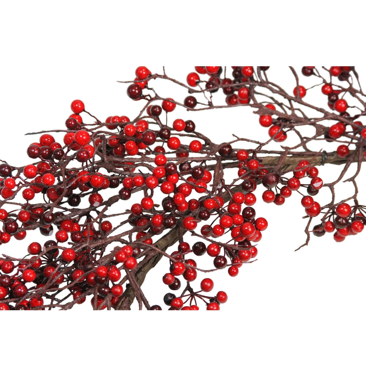 24" Autumn Harvest Red And Burgundy Currant Berry Artificial Wreath - Unlit 5 24" Autumn Harvest Red And Burgundy Currant Berry Artificial Wreath - Unlit - Image 3
