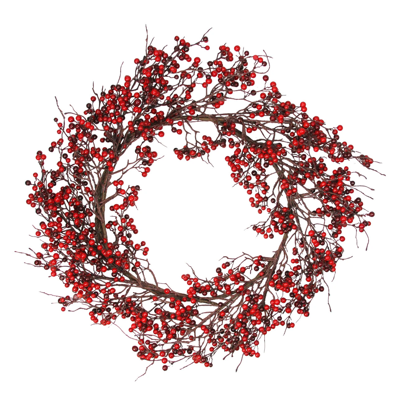 24" Autumn Harvest Red And Burgundy Currant Berry Artificial Wreath - Unlit 3 24" Autumn Harvest Red And Burgundy Currant Berry Artificial Wreath - Unlit