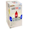 Set Of 100 Patriotic Red, White And Blue Mini Incandescent Christmas Lights 21.25 Ft White Wire