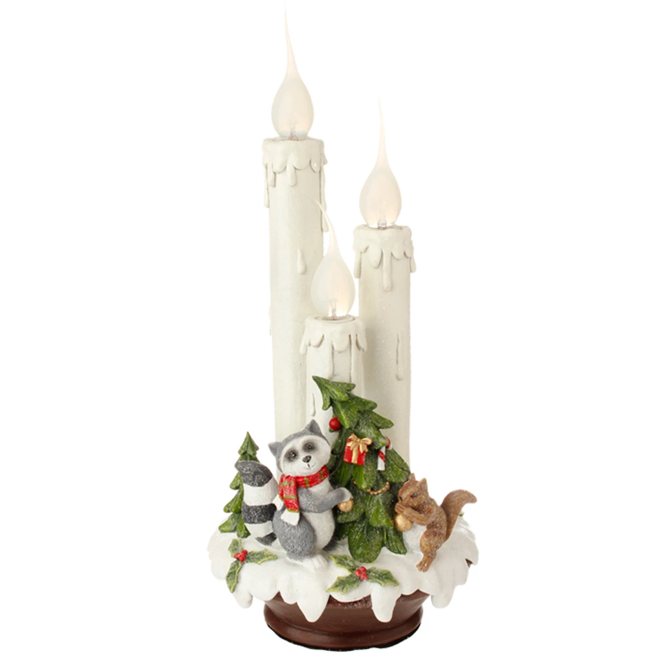 14" White And Green Wilderness Animals C7 Flame Tipped Christmas Candle Lamp 3 14" White And Green Wilderness Animals C7 Flame Tipped Christmas Candle Lamp