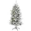 5’ Pre-Lit Flocked Livingston Fir Artificial Christmas Tree, Warm Clear LED Lights -Christmas Decoration Store t1610 1 57913.1667528890