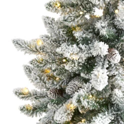 5’ Pre-Lit Flocked Livingston Fir Artificial Christmas Tree, Warm Clear LED Lights 11 5’ Pre-Lit Flocked Livingston Fir Artificial Christmas Tree, Warm Clear LED Lights -Christmas Decoration Store t1610 3 91863.1667528893