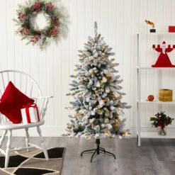 5’ Pre-Lit Flocked Livingston Fir Artificial Christmas Tree, Warm Clear LED Lights 13 5’ Pre-Lit Flocked Livingston Fir Artificial Christmas Tree, Warm Clear LED Lights -Christmas Decoration Store t1610 5 19135.1667528894