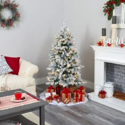 5’ Pre-Lit Flocked Livingston Fir Artificial Christmas Tree, Warm Clear LED Lights 14 5’ Pre-Lit Flocked Livingston Fir Artificial Christmas Tree, Warm Clear LED Lights -Christmas Decoration Store t1610 6 11237.1667528895