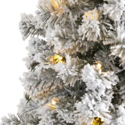 5' Pre-Lit Flocked Fir Artificial Christmas Tree, Warm Clear LED Lights 11 5' Pre-Lit Flocked Fir Artificial Christmas Tree, Warm Clear LED Lights -Christmas Decoration Store t1739 3 56007.1667535125