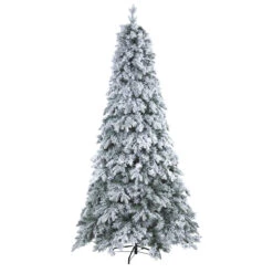 8' Pre-Lit Flocked Vermont Pine Artificial Christmas Tree, Warm Clear LED Lights -Christmas Decoration Store t1773 3 22534.1681393457