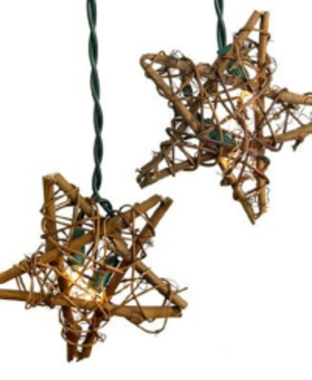 Set Of 5 Country Rustic Rattan Star Novelty Christmas Lights - Clear Lights 4 Set Of 5 Country Rustic Rattan Star Novelty Christmas Lights - Clear Lights - Image 2