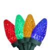 100ct Multi-Color Faceted LED C7 Christmas Lights, 66ft Green Wire