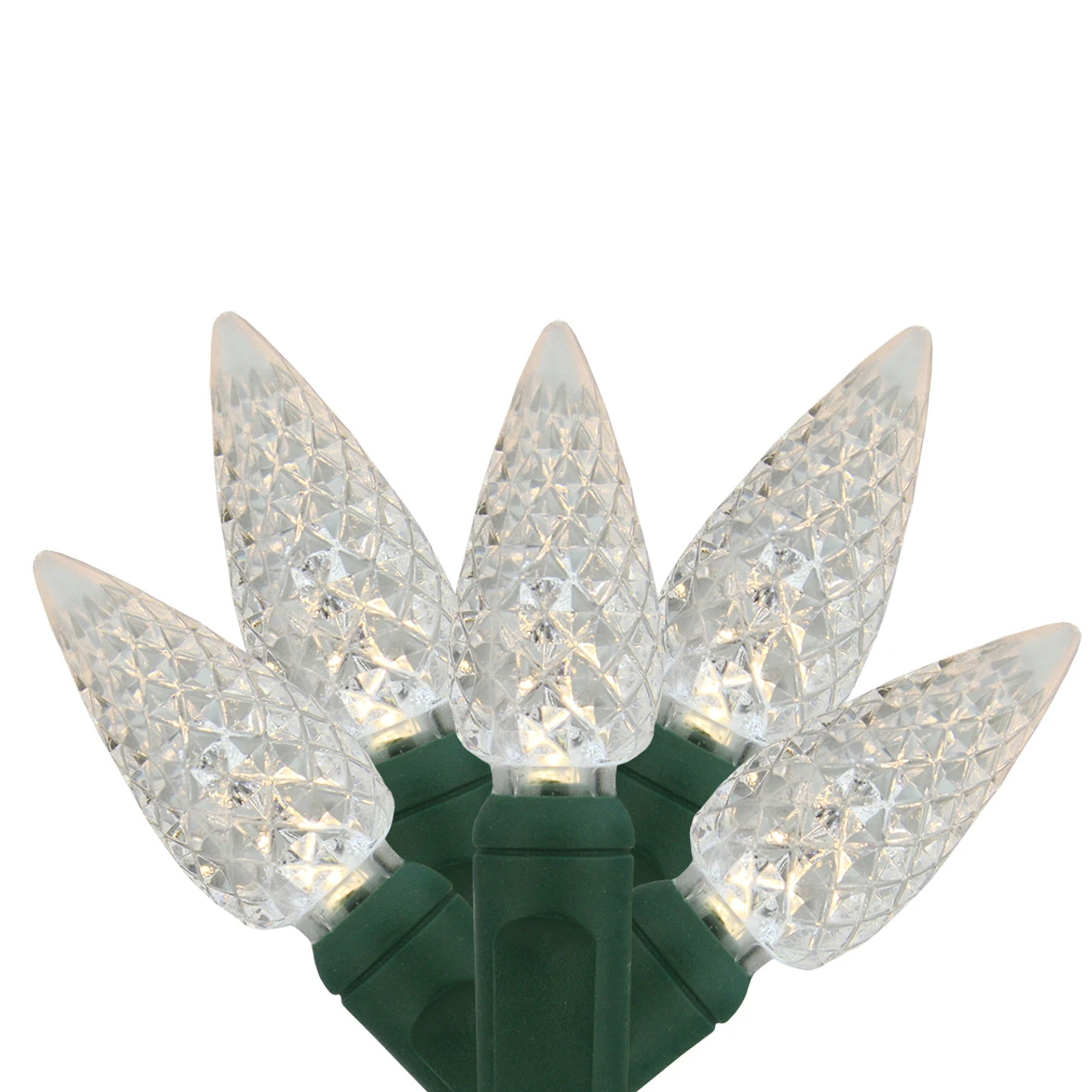 35 White LED C6 Mini Christmas Lights - 16.7 Ft Green Wire 3 35 White LED C6 Mini Christmas Lights - 16.7 Ft Green Wire