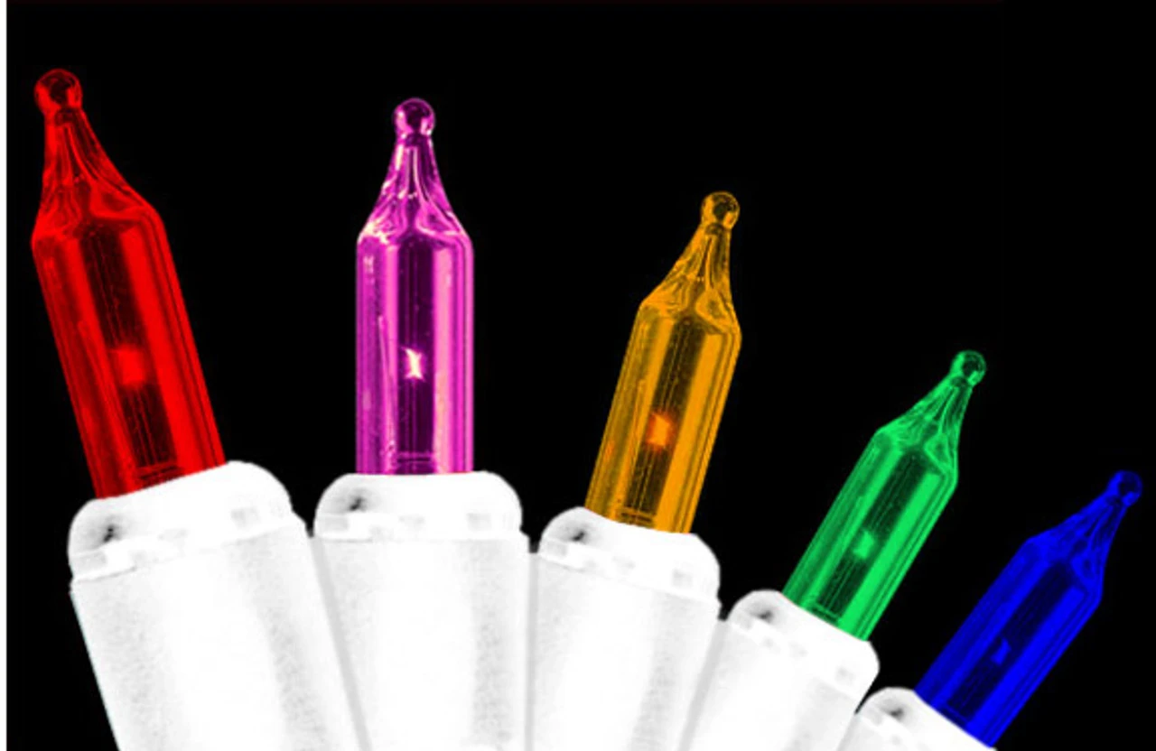 Set Of 100 Shimmering Multi Mini Christmas Lights - White Wire 4 Set Of 100 Shimmering Multi Mini Christmas Lights - White Wire - Image 2