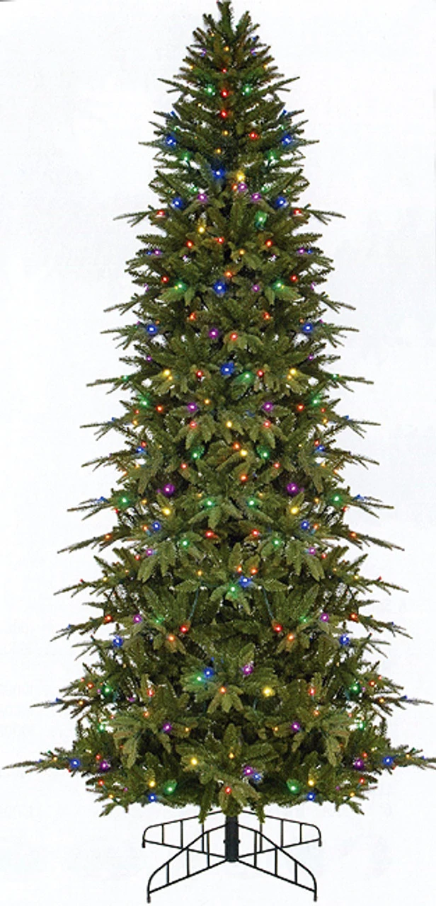 7.5' Pre-Lit Slim Palisade Artificial Christmas Tree - Multi LED Lights 3 7.5' Pre-Lit Slim Palisade Artificial Christmas Tree - Multi LED Lights