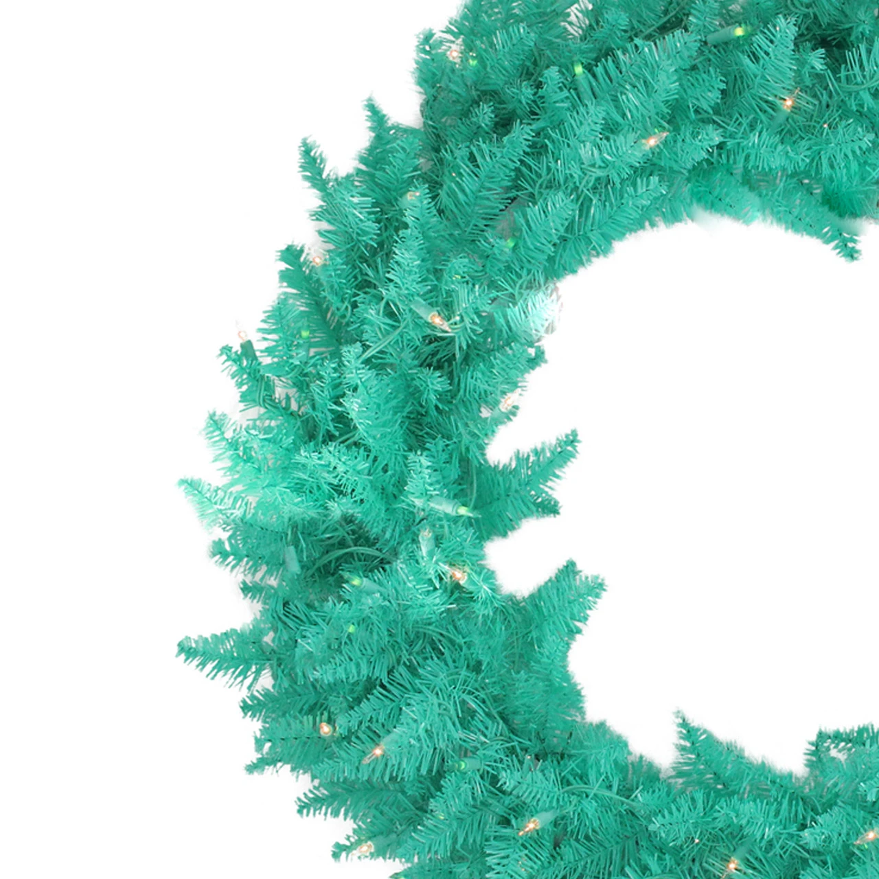 Pre-Lit Teal Green Ashley Spruce Artificial Christmas Wreath, 36-Inch, Clear And Green Lights 5 Pre-Lit Teal Green Ashley Spruce Artificial Christmas Wreath, 36-Inch, Clear And Green Lights - Image 3
