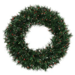 Pre-Lit Midnight Green Pine Artificial Christmas Wreath - 36-Inch, Red Lights 7 Pre-Lit Midnight Green Pine Artificial Christmas Wreath - 36-Inch, Red Lights -Christmas Decoration Store vickerman e893737 3 32001.1667520054