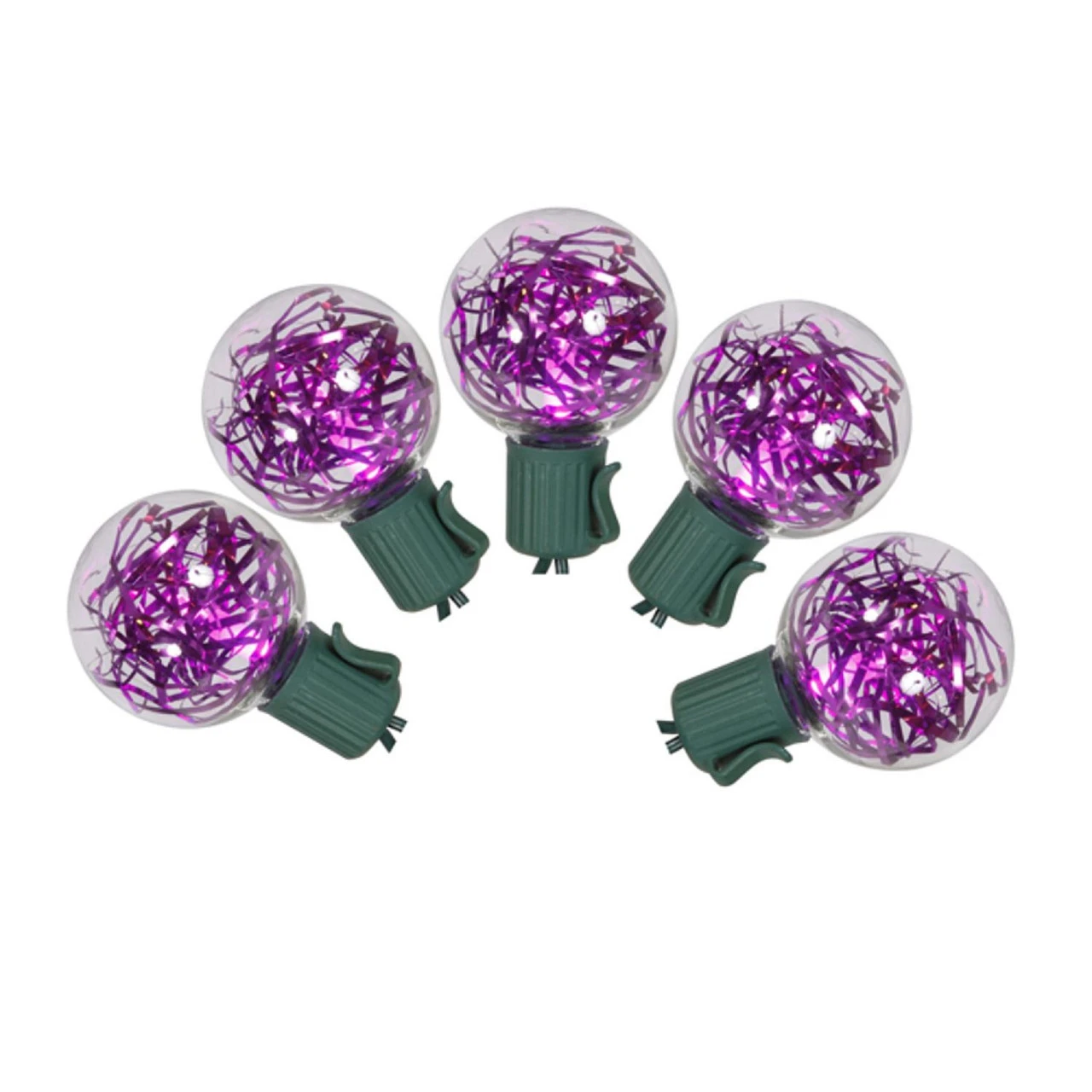 25 Pink LED G40 Tinsel Christmas Lights - 25 Ft Green Wire 3 25 Pink LED G40 Tinsel Christmas Lights - 25 Ft Green Wire
