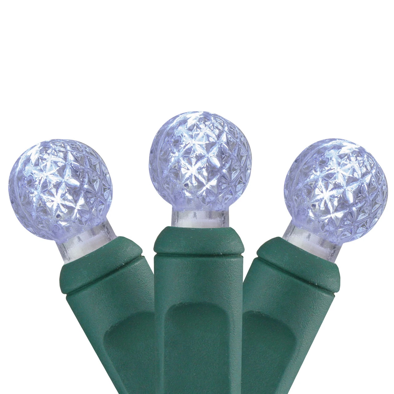 100 White LED G12 Berry Christmas Lights - 33 Ft Green Wire 3 100 White LED G12 Berry Christmas Lights - 33 Ft Green Wire