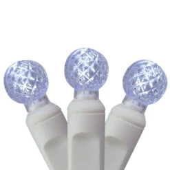 100ct White LED G12 Berry Christmas Lights - 33 Ft White Wire
