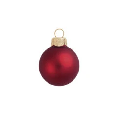 4ct Burgundy Red Matte Glass Christmas Ball Ornaments 4.75" (120mm)