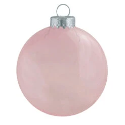 12ct Pink Clear Glass Christmas Ball Ornaments 2.75" (70mm)