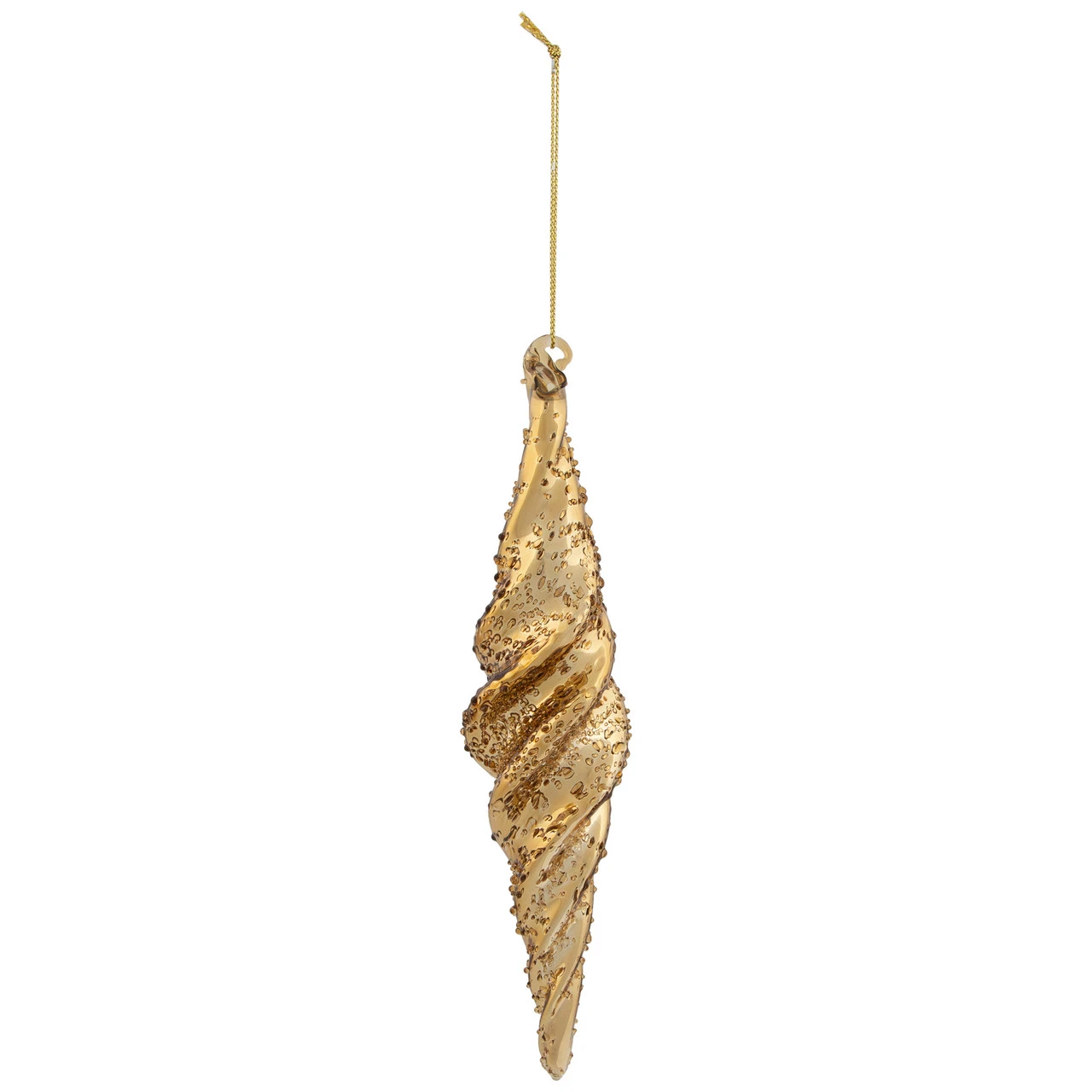 8.25" Shiny Gold Textured Finial Christmas Ornament 4 8.25" Shiny Gold Textured Finial Christmas Ornament - Image 2