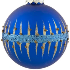 4" Blue And Gold Glitter Glass Ball Christmas Ornament 9 4" Blue And Gold Glitter Glass Ball Christmas Ornament -Christmas Decoration Store winter20blues 120cropped 99157.1670623747