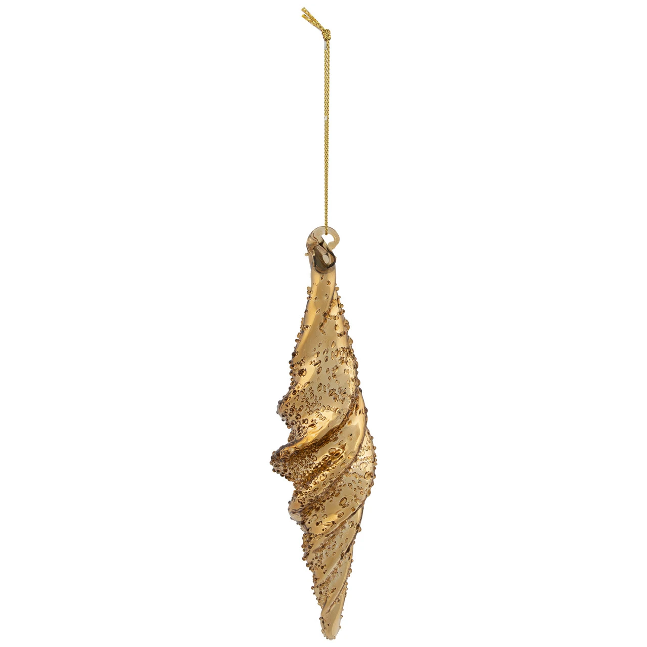 8.25" Shiny Gold Textured Finial Christmas Ornament 6 8.25" Shiny Gold Textured Finial Christmas Ornament - Image 4