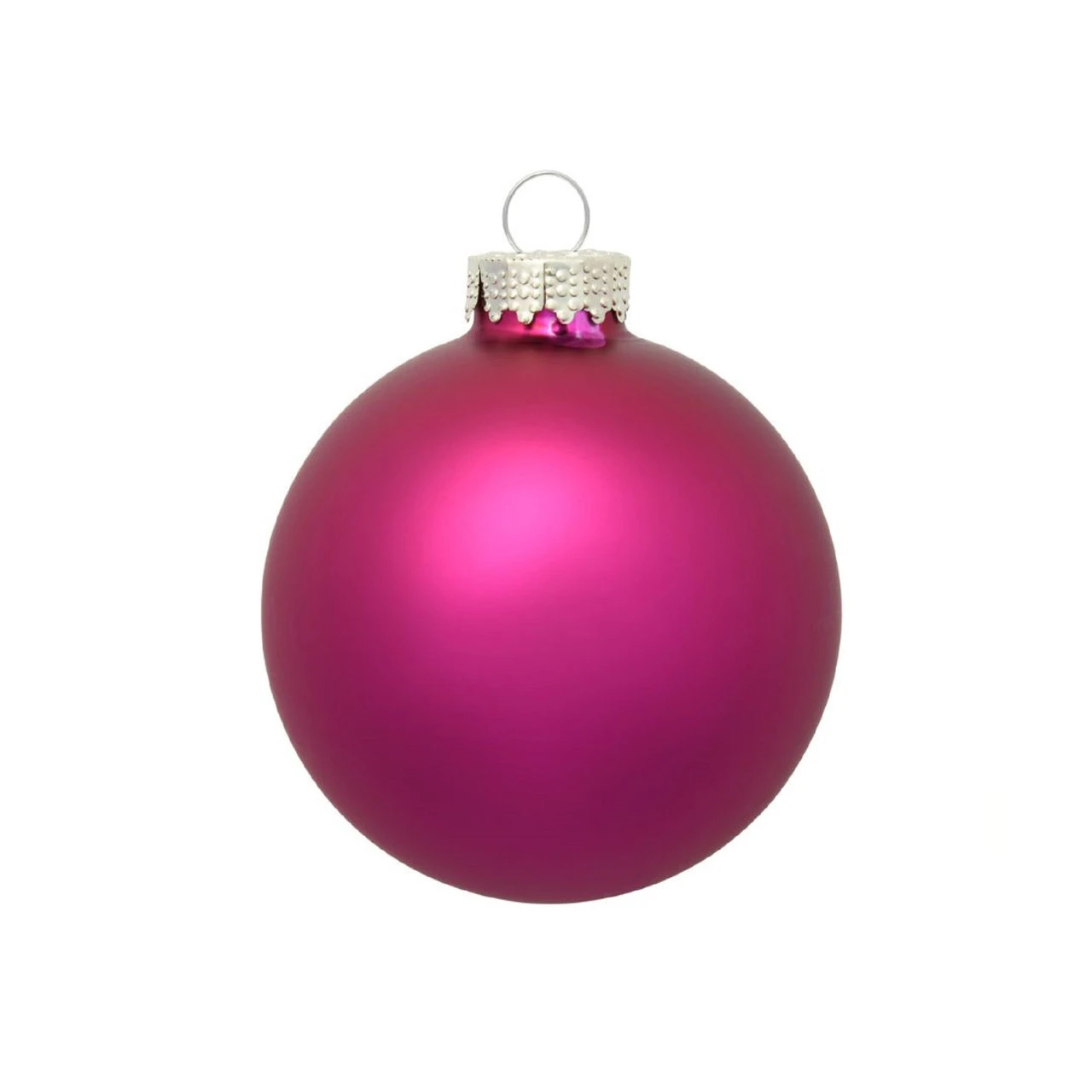 8ct Raspberry Pink Matte Glass Ball Christmas Ornaments 3.25" (80mm) 3 8ct Raspberry Pink Matte Glass Ball Christmas Ornaments 3.25" (80mm)