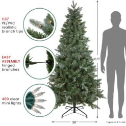 6.5' Pre-Lit Slim Granville Fraser Fir Artificial Christmas Tree, Clear Lights 14 6.5' Pre-Lit Slim Granville Fraser Fir Artificial Christmas Tree, Clear Lights -Christmas Decoration Store ww multi treestand 74882.1667530199