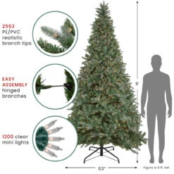 9' Pre-Lit Granville Fraser Fir Artificial Christmas Tree, Clear Lights 13 9' Pre-Lit Granville Fraser Fir Artificial Christmas Tree, Clear Lights -Christmas Decoration Store ww multi treestand 82606.1667530140