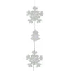 12 Battery Operated White LED Snowflake And Tree Mini Christmas Lights - 5.5 Ft Clear Wire