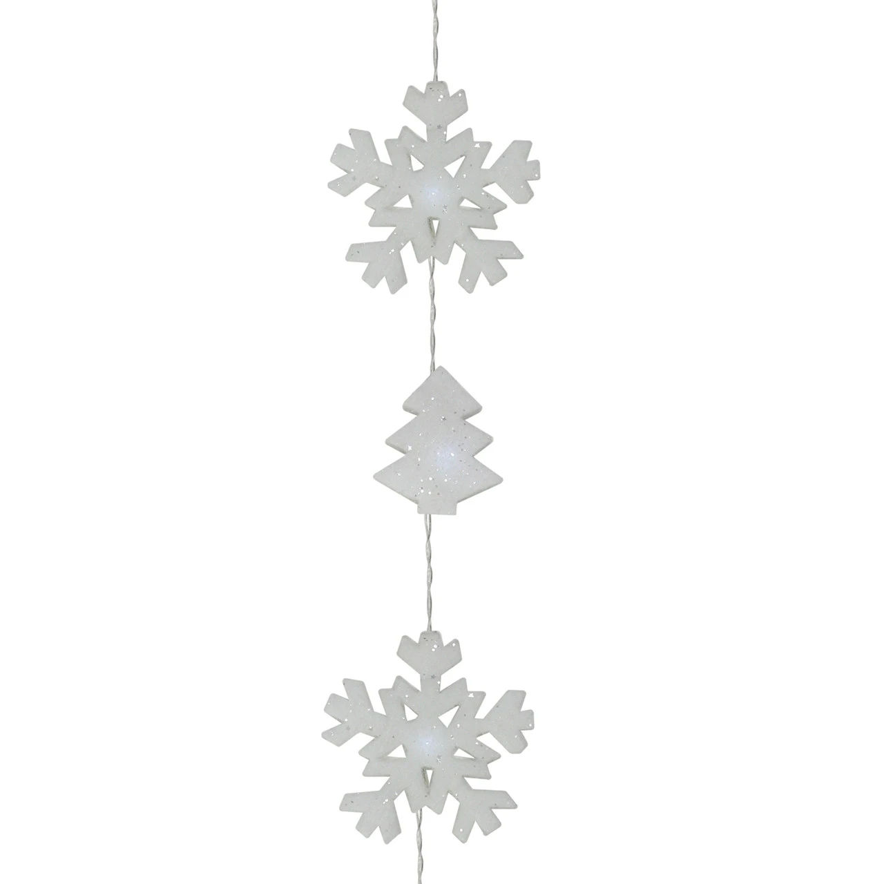 12 Battery Operated White LED Snowflake And Tree Mini Christmas Lights - 5.5 Ft Clear Wire 3 12 Battery Operated White LED Snowflake And Tree Mini Christmas Lights - 5.5 Ft Clear Wire