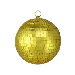 Mirrored Gold Glass Christmas Disco Ball Ornament 8" (200mm)