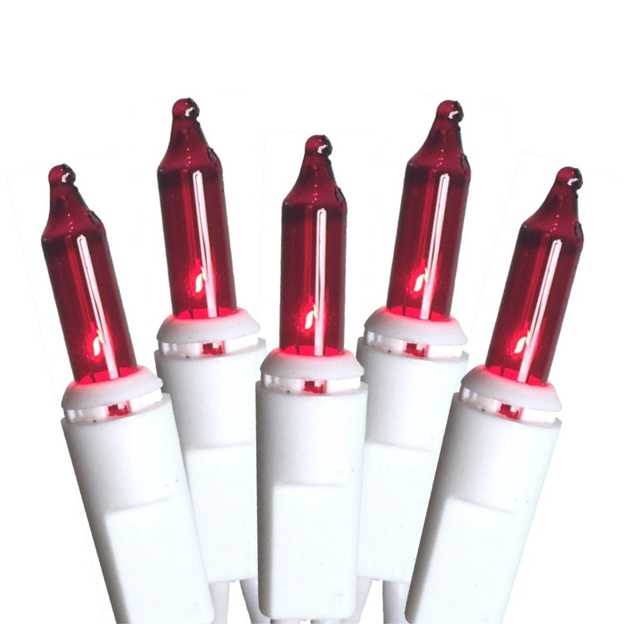 50-Count Red Everglow Steady Mini Christmas Light Set, 9 Ft White Wire 3 50-Count Red Everglow Steady Mini Christmas Light Set, 9 Ft White Wire