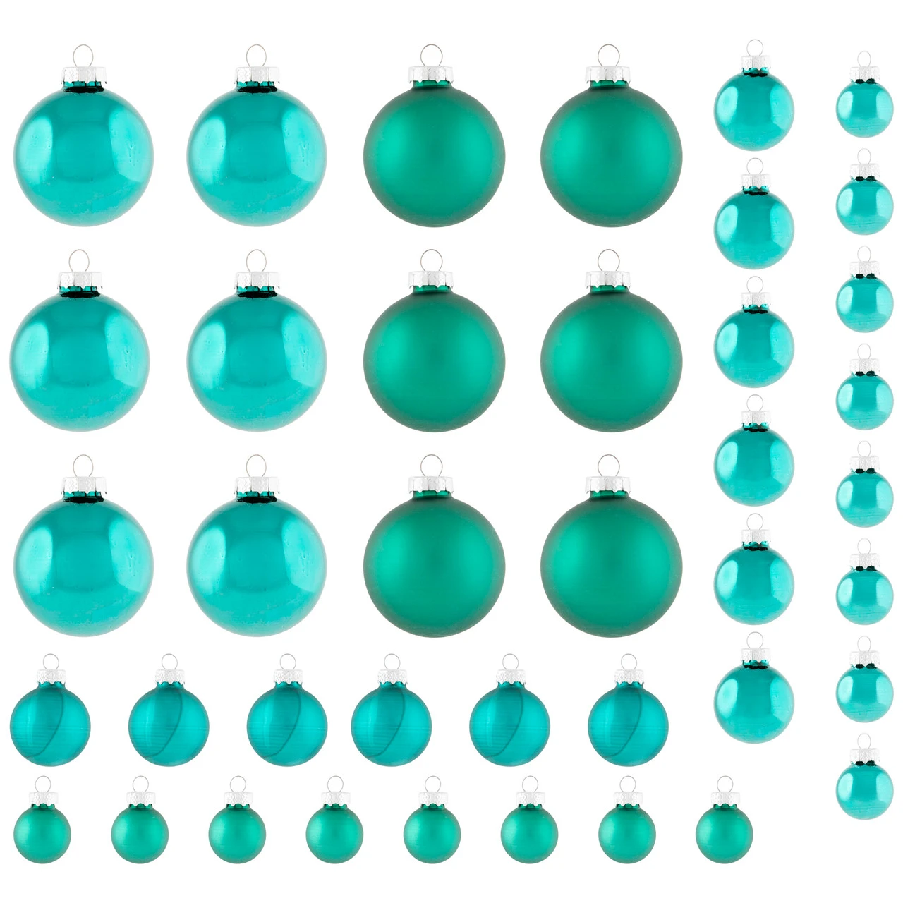 40ct Green 2- Finish Multiple Size Glass Ball Christmas Ornaments 4 40ct Green 2- Finish Multiple Size Glass Ball Christmas Ornaments - Image 2
