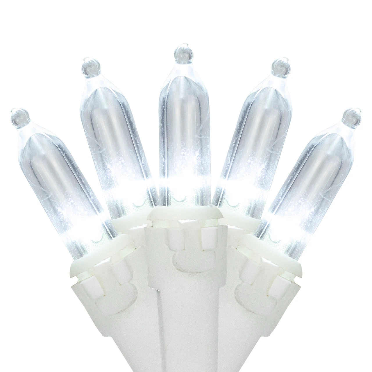 50ct Pure White LED Mini Christmas Lights, 16.25ft White Wire 4 50ct Pure White LED Mini Christmas Lights, 16.25ft White Wire - Image 2