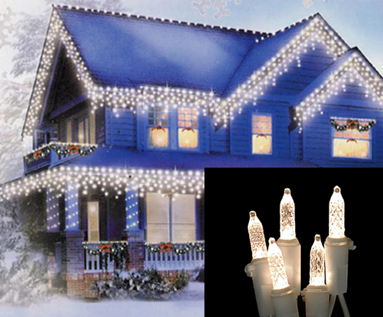 100 Warm White Contemporary LED M5 Mini Christmas Lights - 8 Ft White Wire 4 100 Warm White Contemporary LED M5 Mini Christmas Lights - 8 Ft White Wire - Image 2