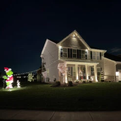 100ct Warm White LED Faceted C9 Christmas Lights, 66ft Green Wire