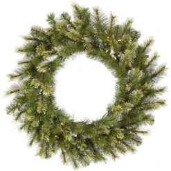 Pre-Lit Jack Pine Artificial Christmas Wreath - 30-Inch, Clear Lights