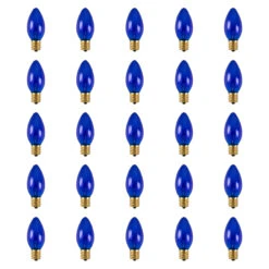 Pack Of 25 Incandescent C9 Blue Christmas Replacement Bulbs