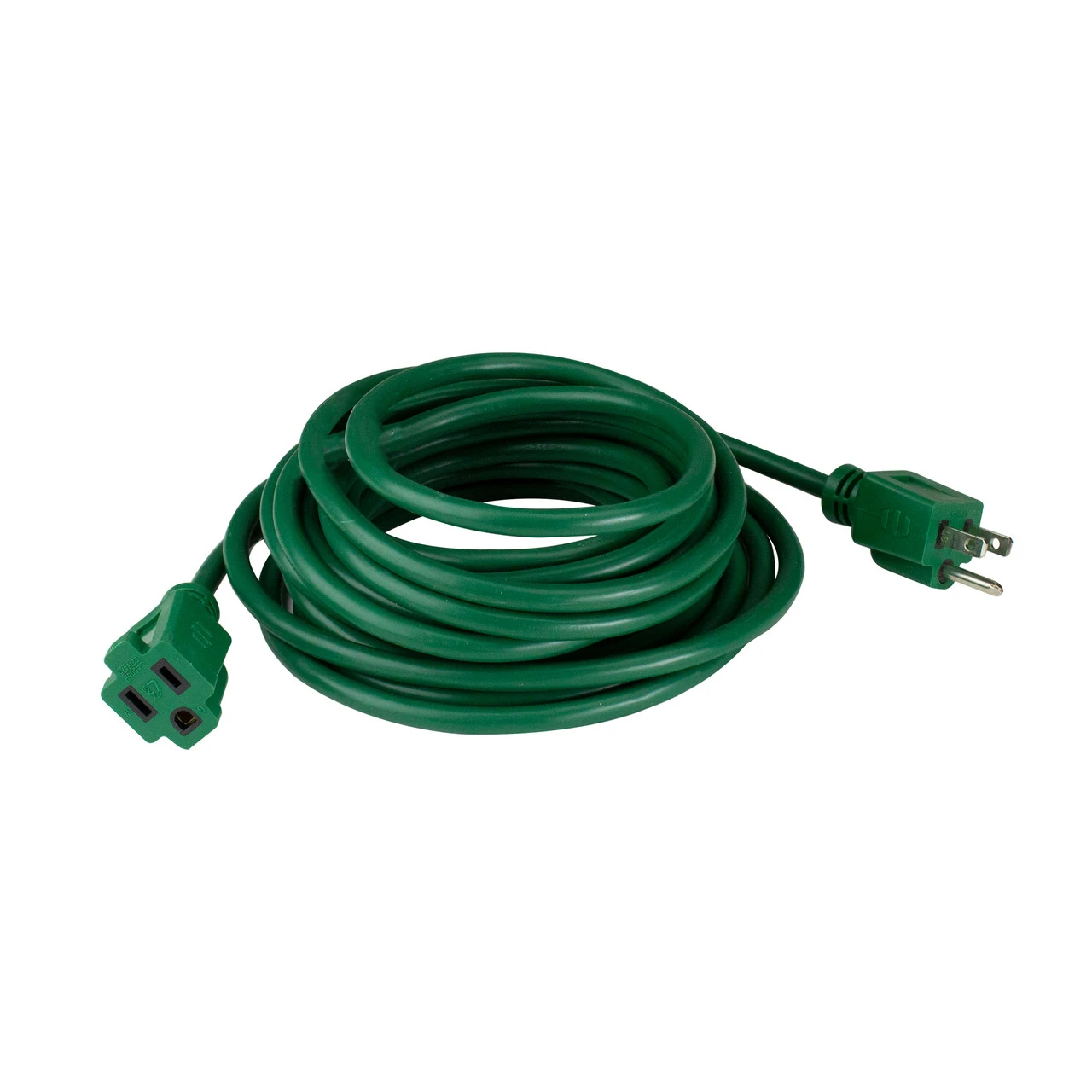 20' Green 3-Prong Outdoor Extension Power Cord With Outlet Block 3 20' Green 3-Prong Outdoor Extension Power Cord With Outlet Block