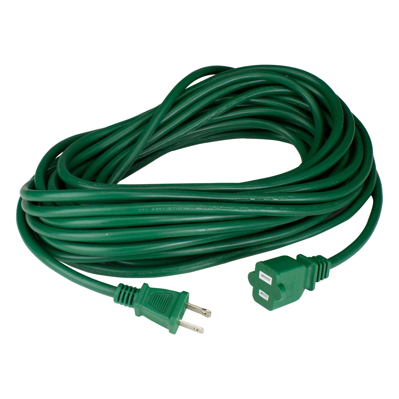 40' Green 2-Prong Outdoor Extension Power Cord With End Connector 3 40' Green 2-Prong Outdoor Extension Power Cord With End Connector
