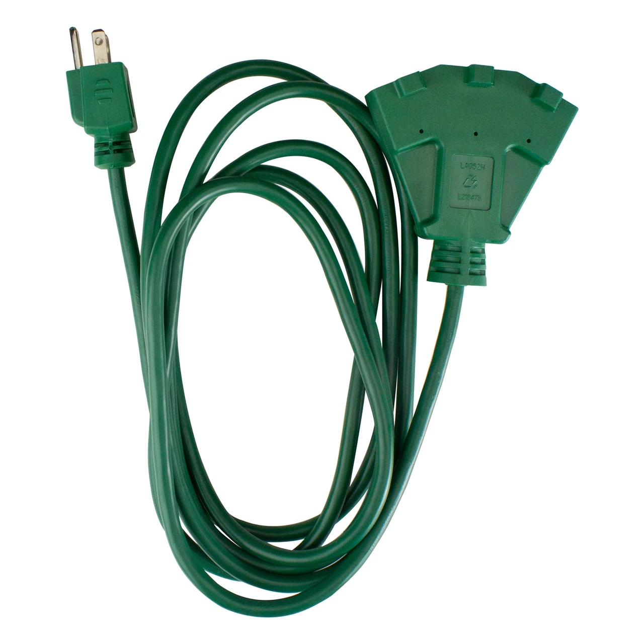 10' Green 3-Prong Outdoor Extension Power Cord With Fan Style Connector 4 10' Green 3-Prong Outdoor Extension Power Cord With Fan Style Connector - Image 2