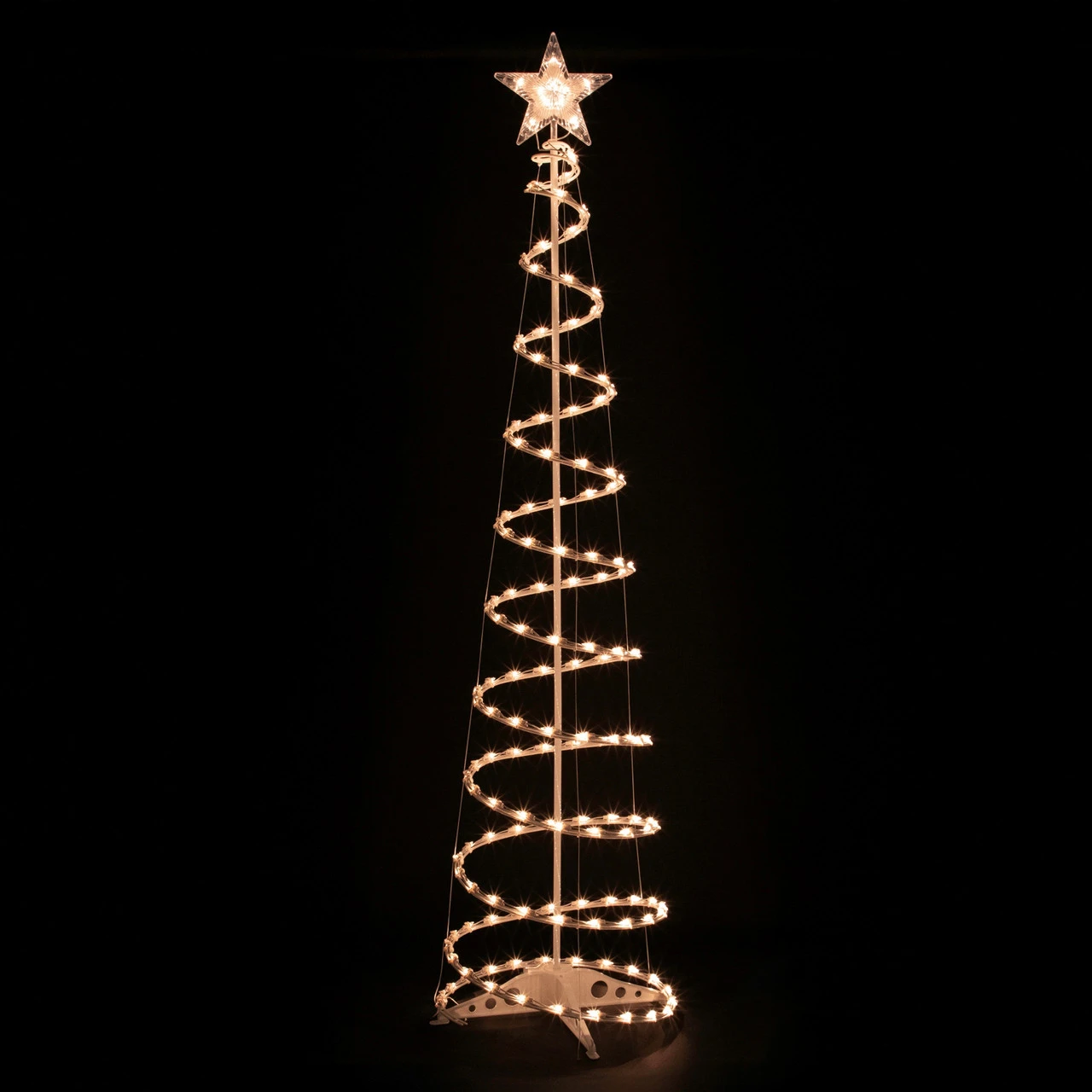 Set Of 3 Clear Lighted Spiral Christmas Trees - 3', 4', And 6' 6 Set Of 3 Clear Lighted Spiral Christmas Trees - 3', 4', And 6' - Image 4