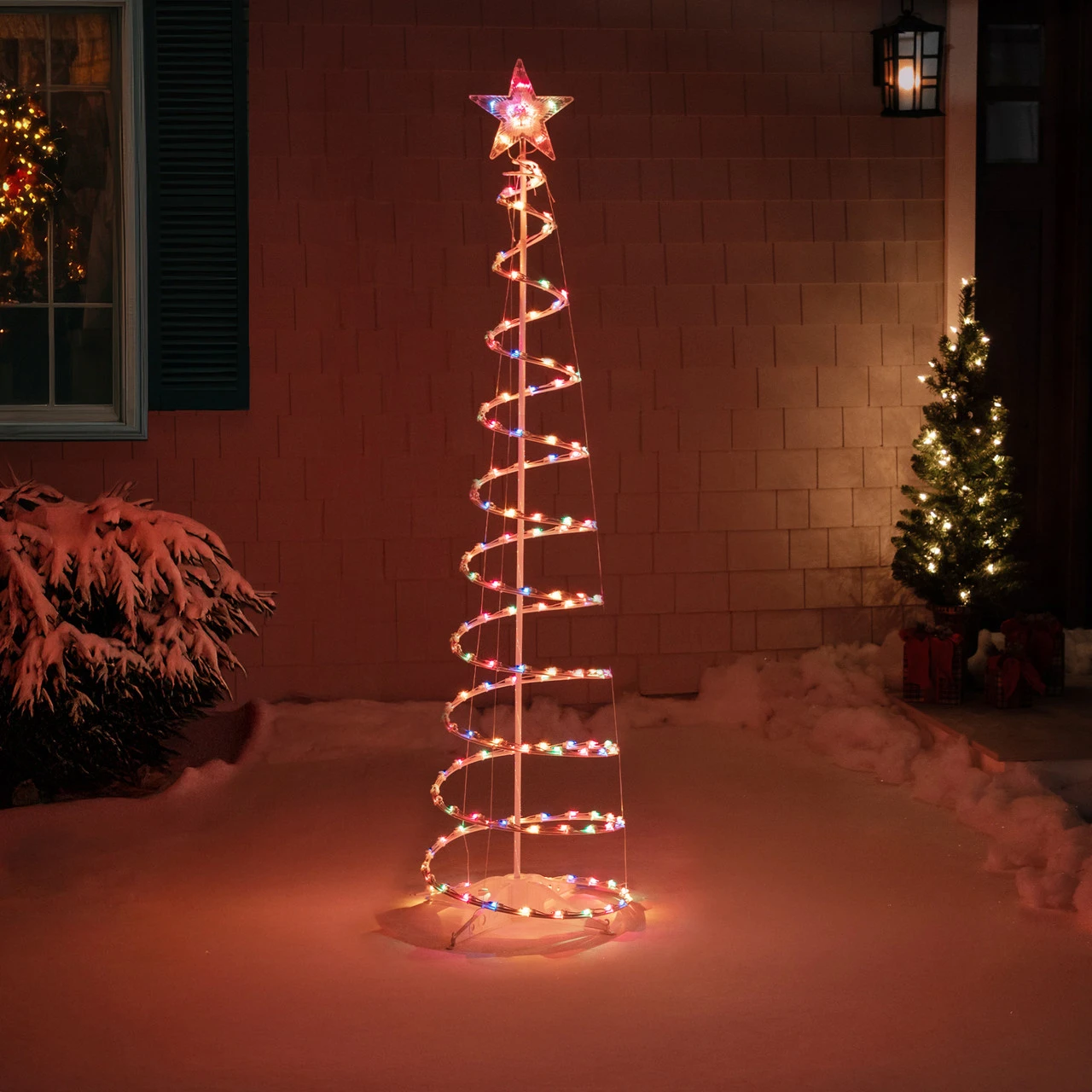 6' Pre-Lit Spiral Christmas Tree - Multi Color Lights 5 6' Pre-Lit Spiral Christmas Tree - Multi Color Lights - Image 3