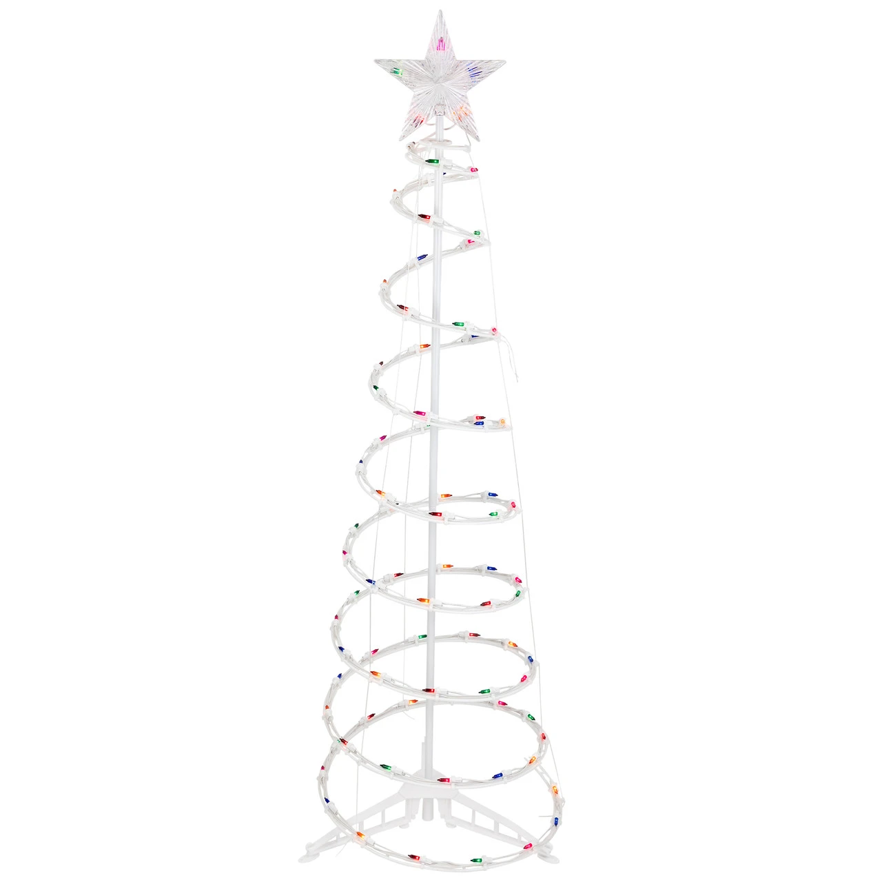 4ft Lighted Spiral Christmas Tree With Star Tree Topper, Multi Lights 4 4ft Lighted Spiral Christmas Tree With Star Tree Topper, Multi Lights - Image 2