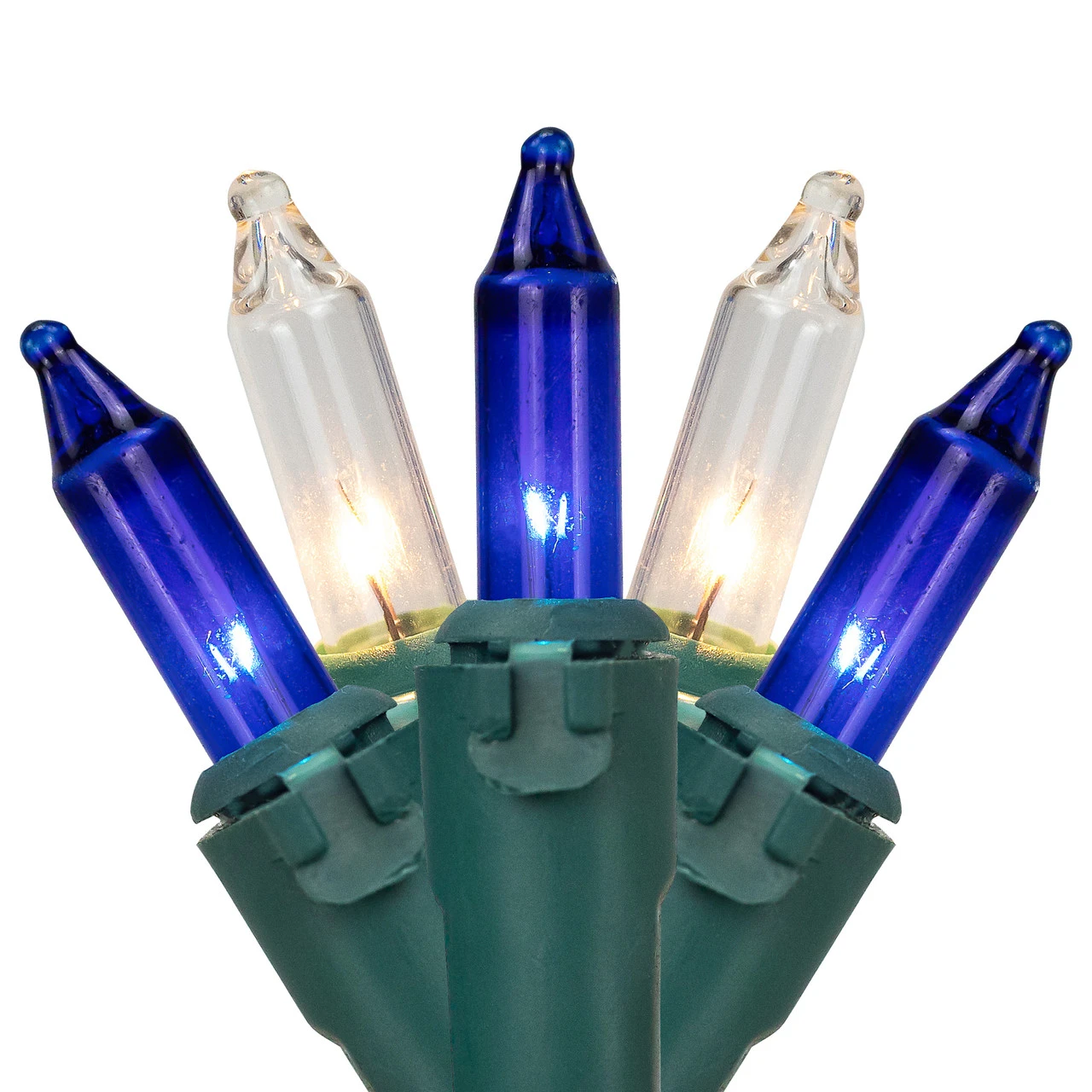 100-Count Blue And Clear Mini Christmas Light Set, 20 Ft Green Wire 4 100-Count Blue And Clear Mini Christmas Light Set, 20 Ft Green Wire - Image 2