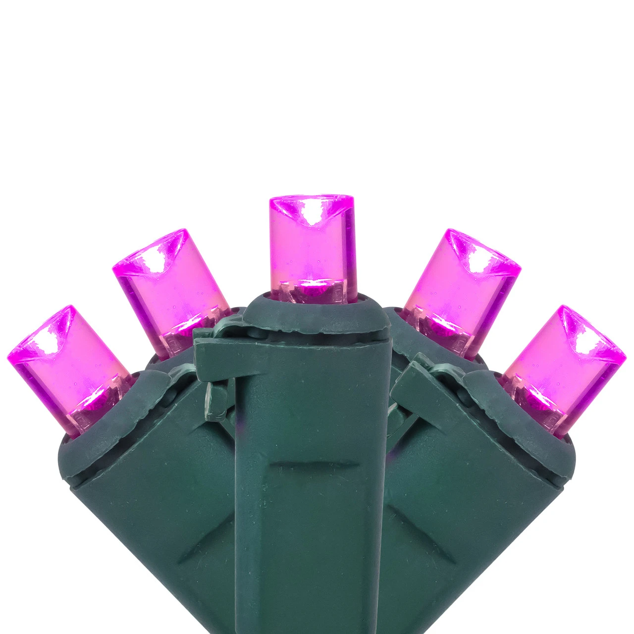 50ct Pink LED Wide Angle Christmas Lights, 16.25ft Green Wire 4 50ct Pink LED Wide Angle Christmas Lights, 16.25ft Green Wire - Image 2