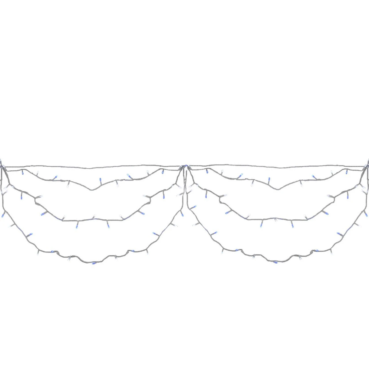 150 Blue And White LED Swag Christmas Lights - 7.5 Ft White Wire 3 150 Blue And White LED Swag Christmas Lights - 7.5 Ft White Wire